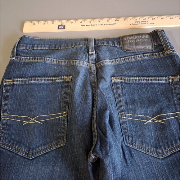 Signature By Levi Straus Mens Regular Taper Jeans Size 30/25 Cuffed Classiccore - Picture 6 of 9